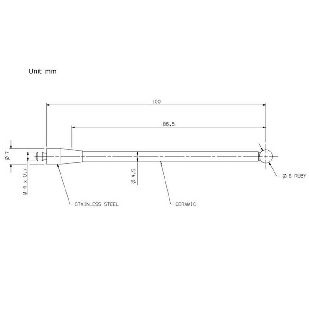 Измерительный контактный щуп A-5000-3712 M4 L100mm ø6мм