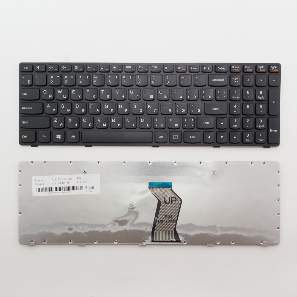 Клавиатура для ноутбука Lenovo G500, G510, G700 черная с рамкой