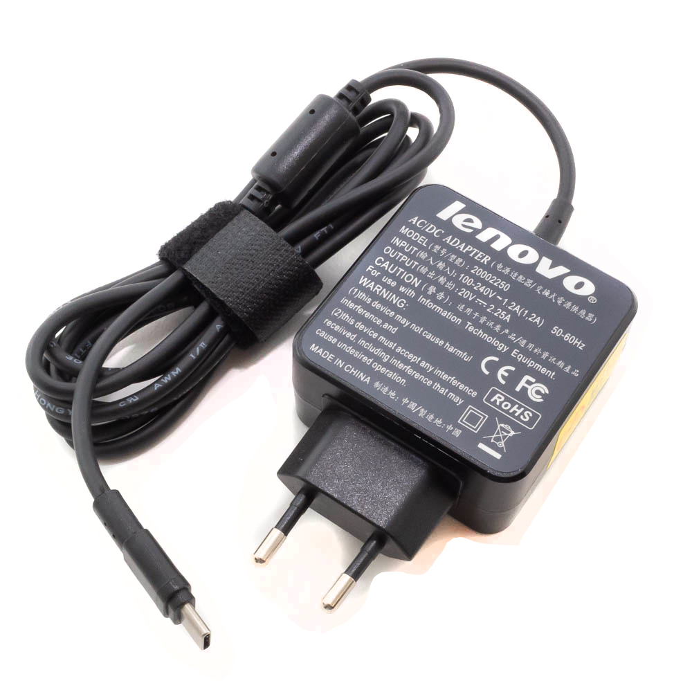 Зарядка для ноутбука Lenovo 20V 2.25A (45W) USB Type-C (квадратная)