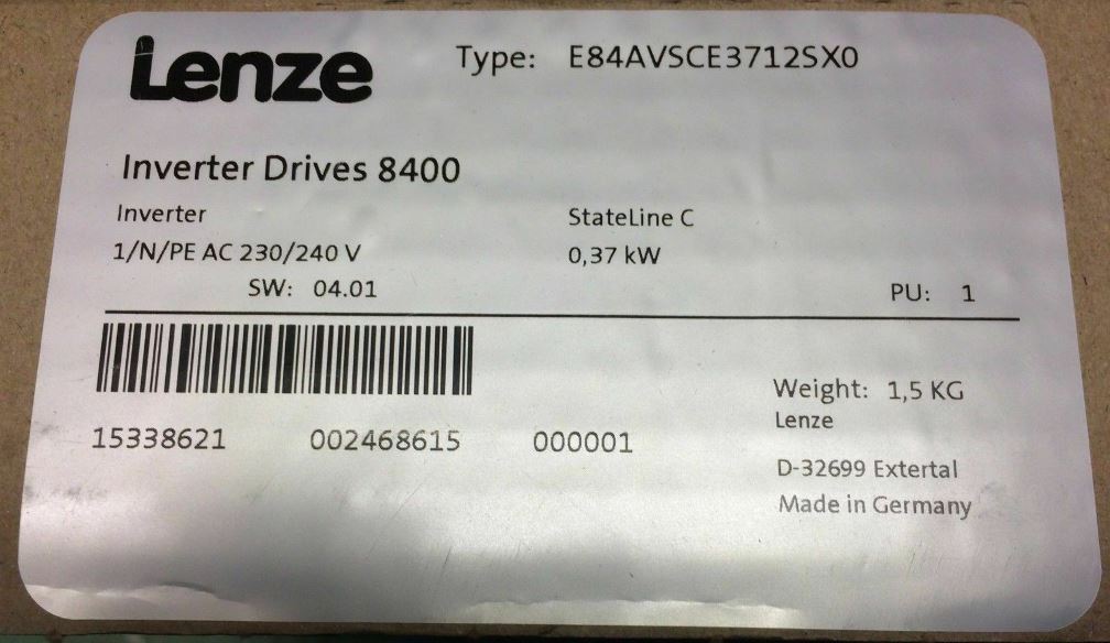 Lenze E84AVSCE3712SXO